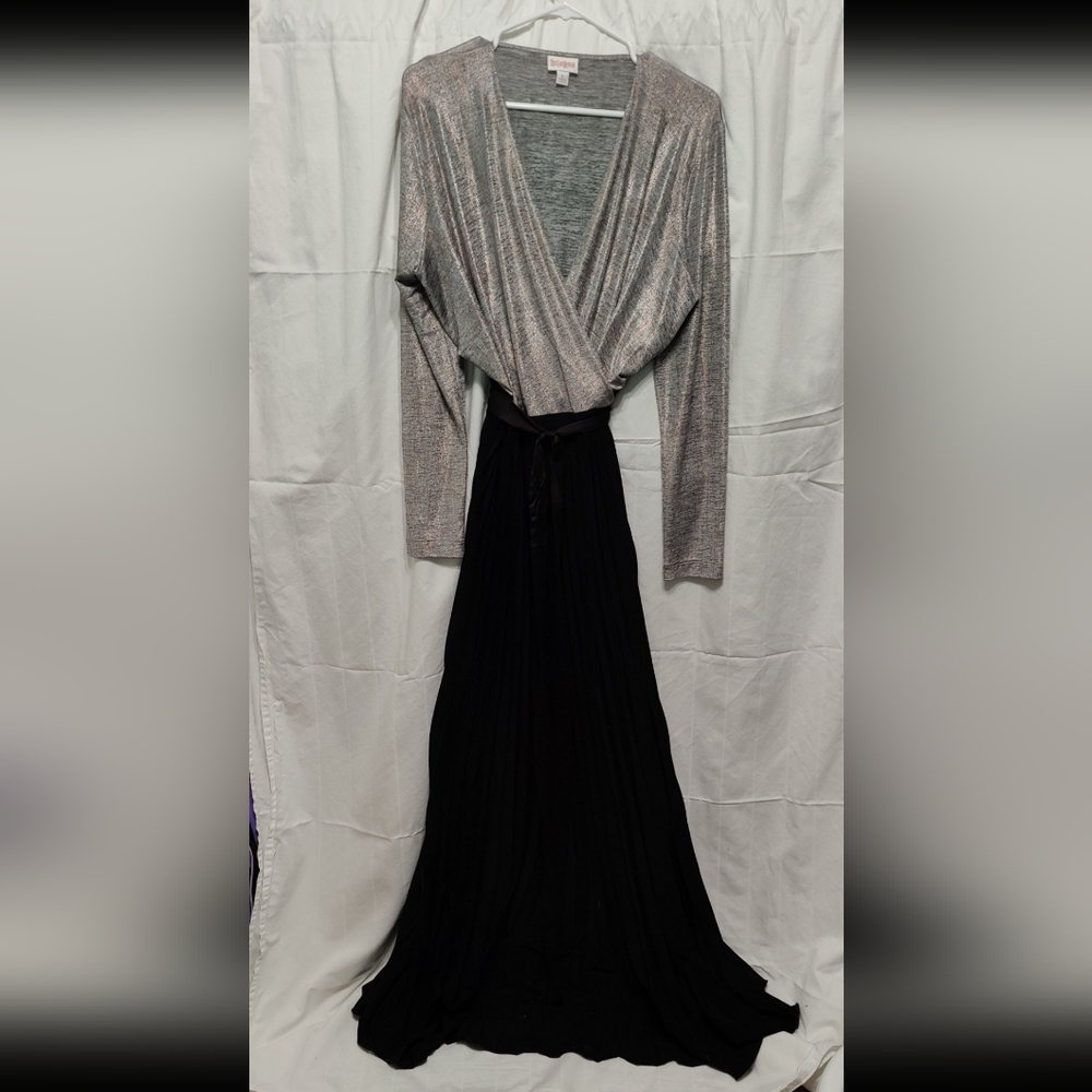 LuLaRoe Silver and Black Maxi Dress